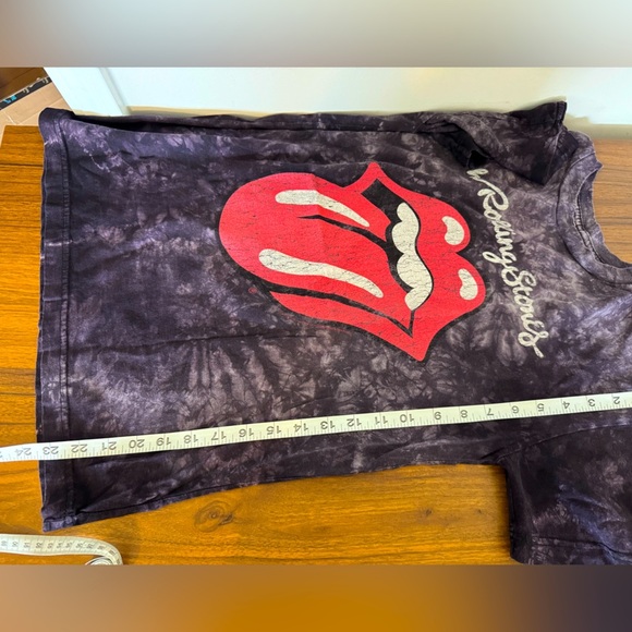 Rolling Stones Purple Tie Dye Band Sleeve Tee 100% Cotton Size SM - Picture 4 of 9